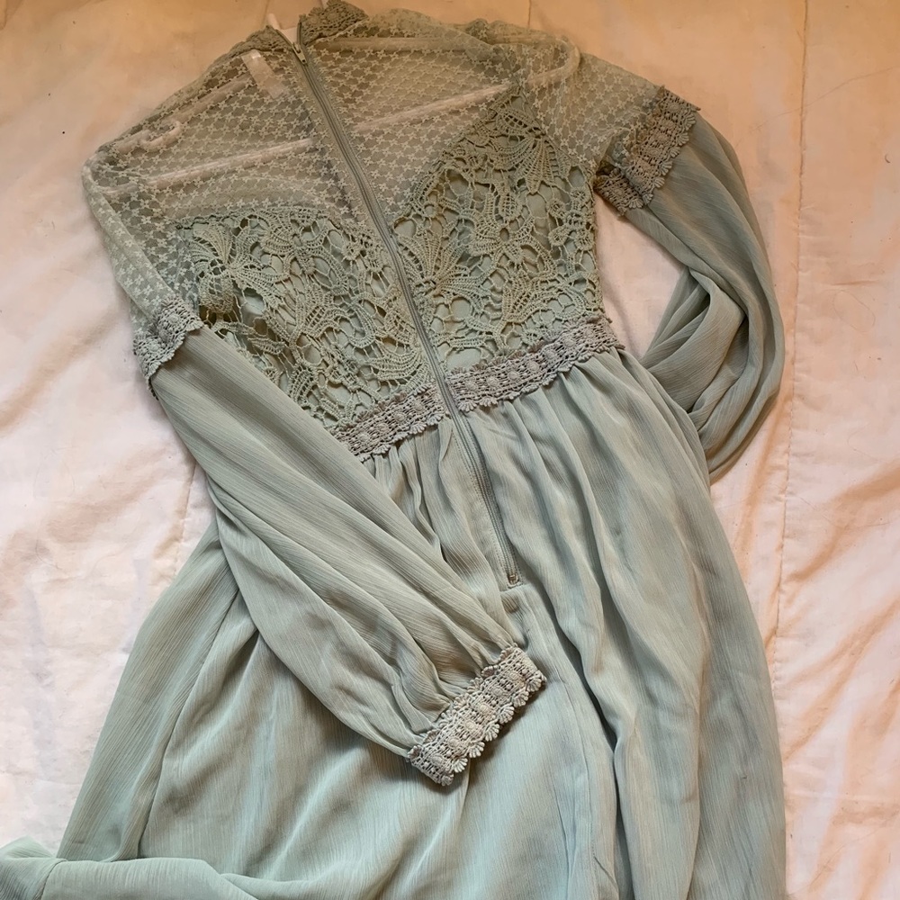 Mint green lacy dress